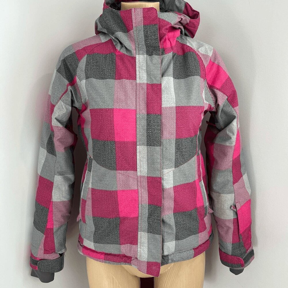 Firefly Girls M Pink Plaid Aquabase Waterproof Ski Snowboard Winter Jacket